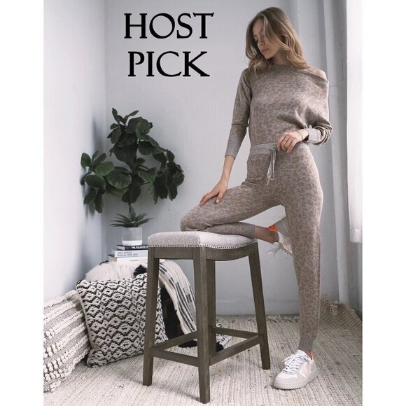 NWT Heartloom caramel animal print loungewear bundle set, XL - Picture 1 of 15